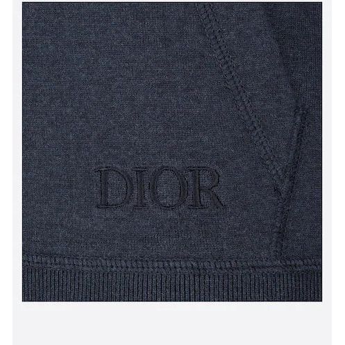 D!or Hoodie zip up navy with pattern inside