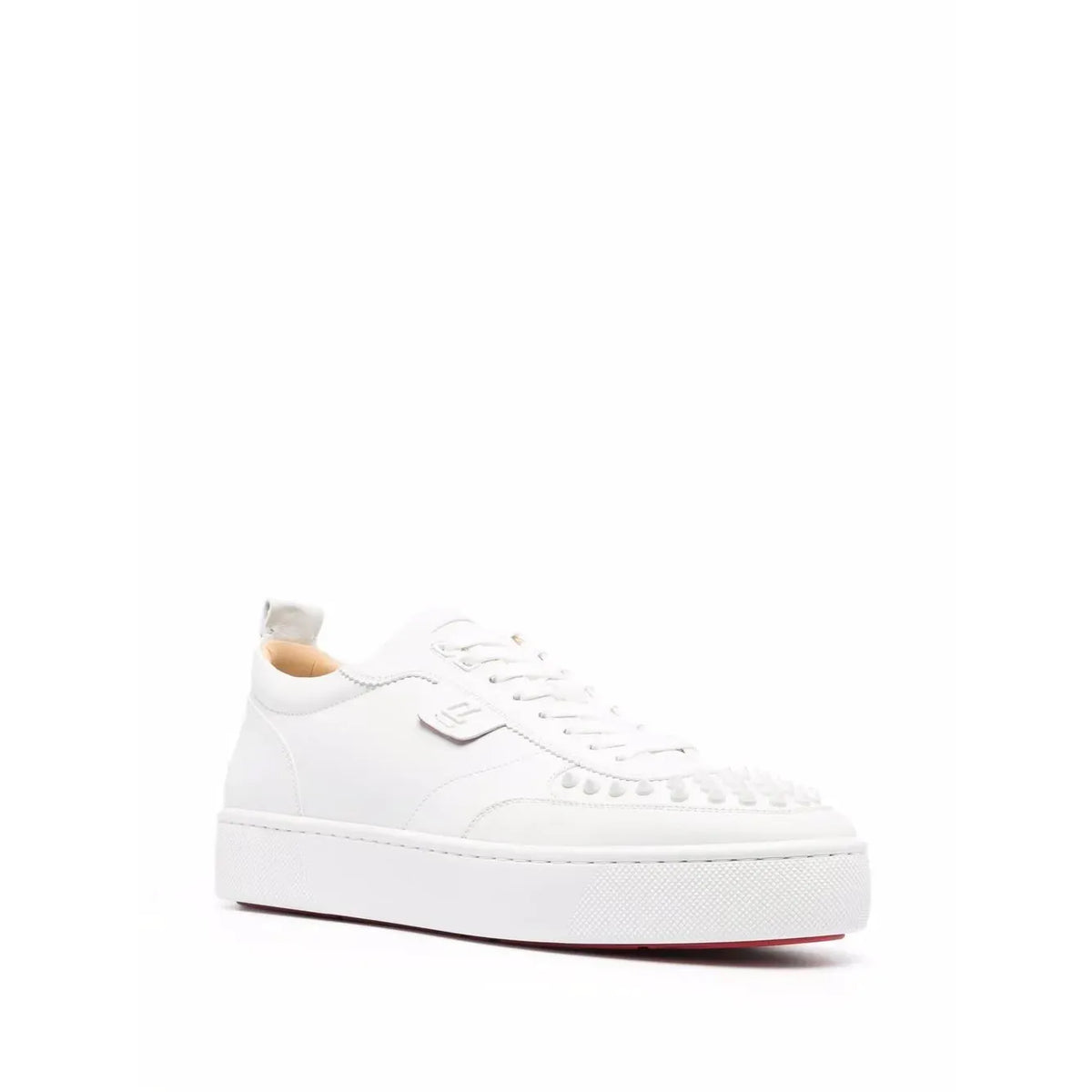 Christian Loobs white sneakers with spikes