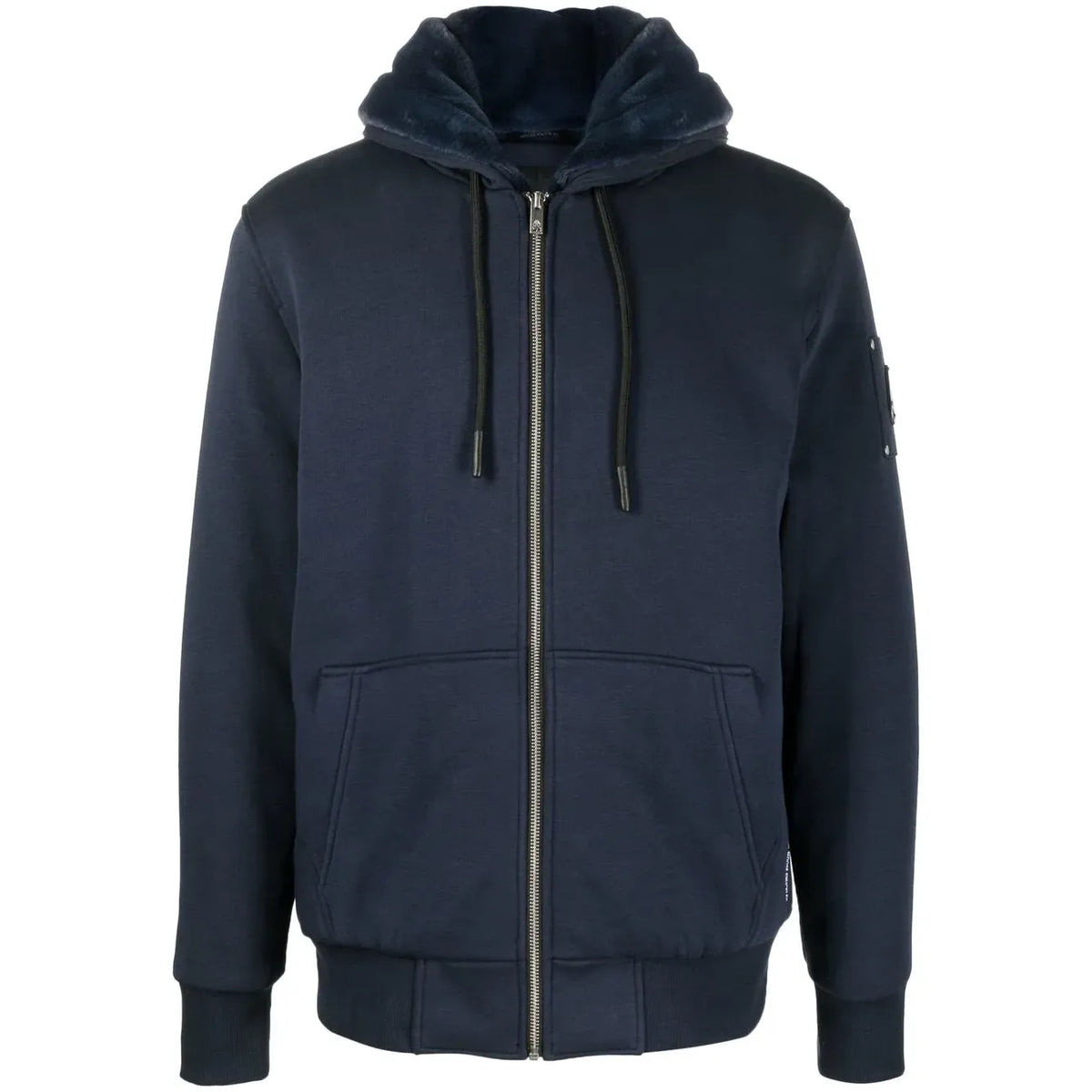 Moose Knucles Zip Up Hoodie Navy