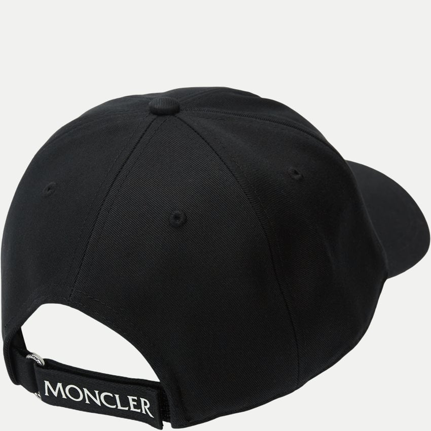 Monclr baseball logo with text black cap