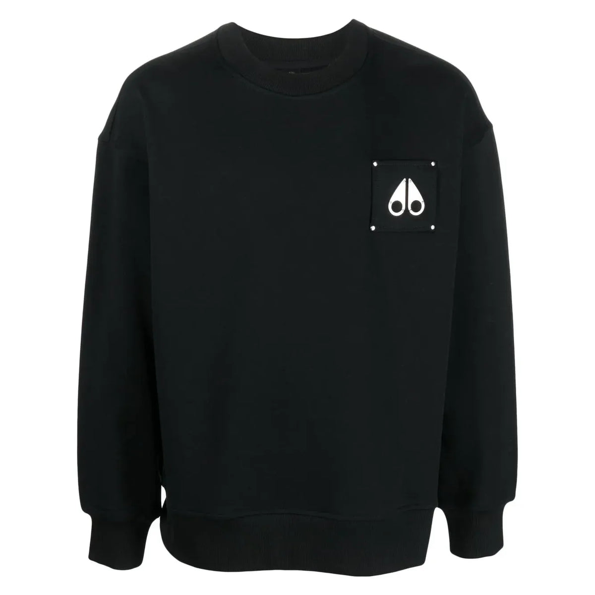 Moose Knucles Chest logo-patch detail black sweatshirt