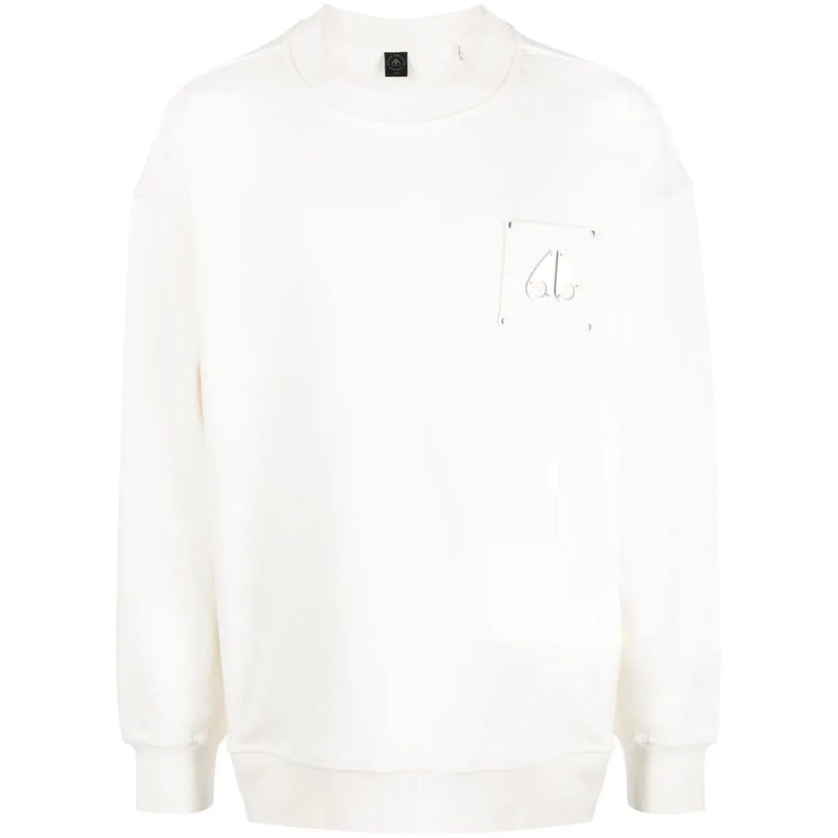 Moose Knucles Chest logo-patch detail white sweatshirt