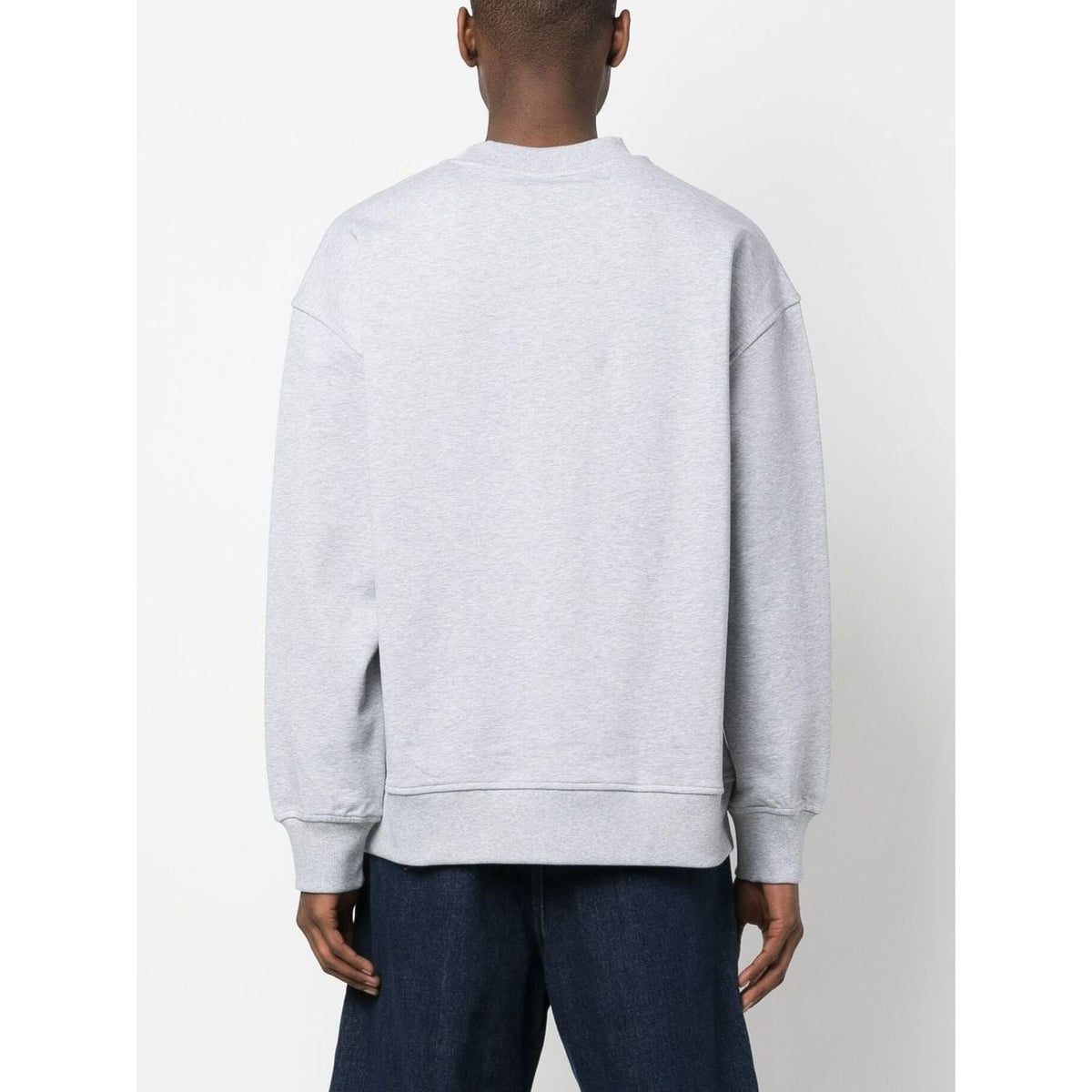 Moose Knucles Chest logo-patch detail grey sweatshirt