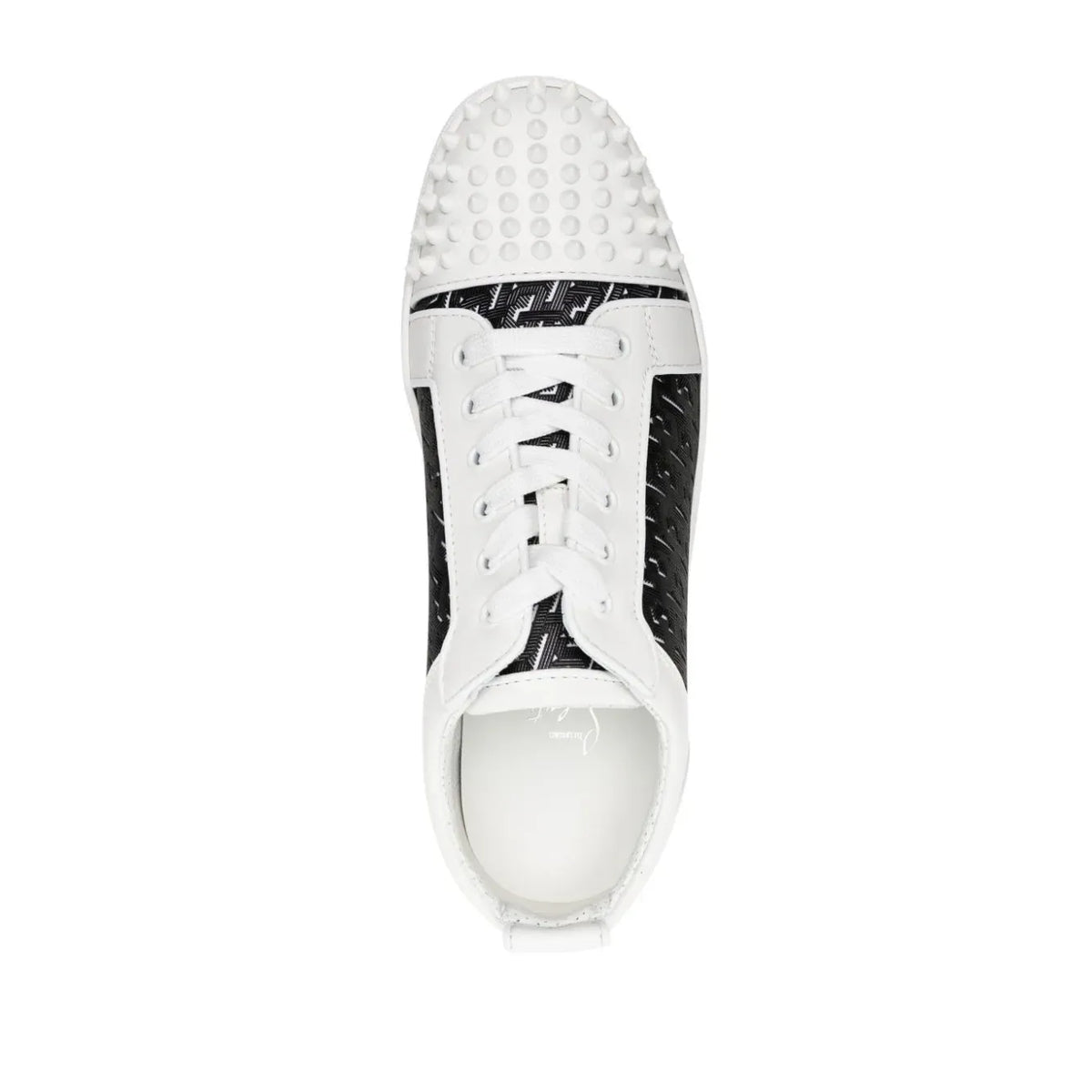 Christian Loobs white sneakers with spikes