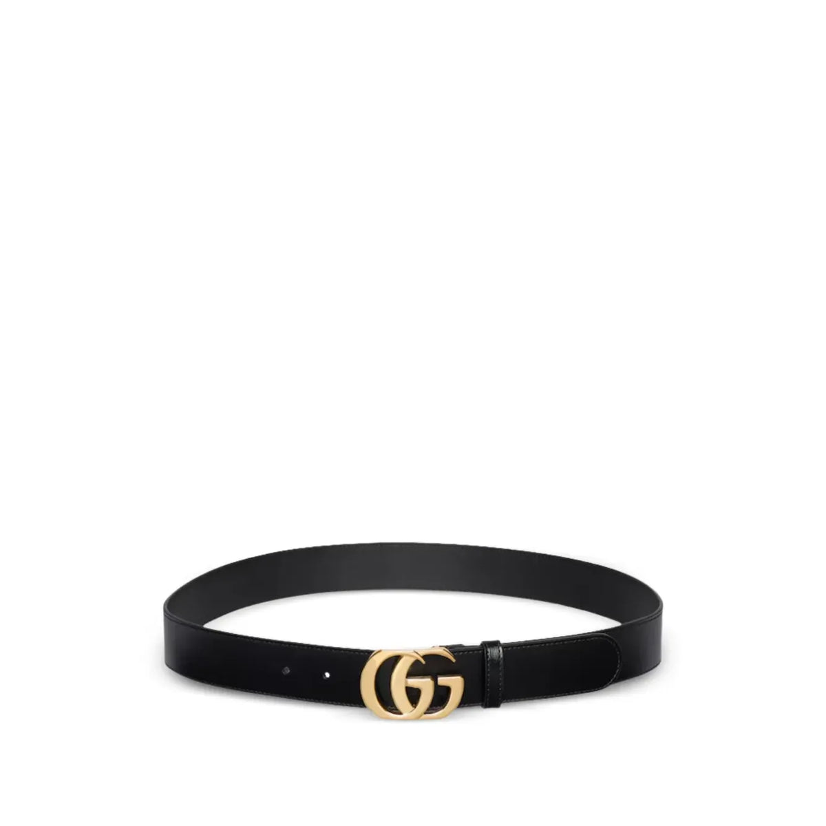 Guuccii Black leather belt Gold Buckle