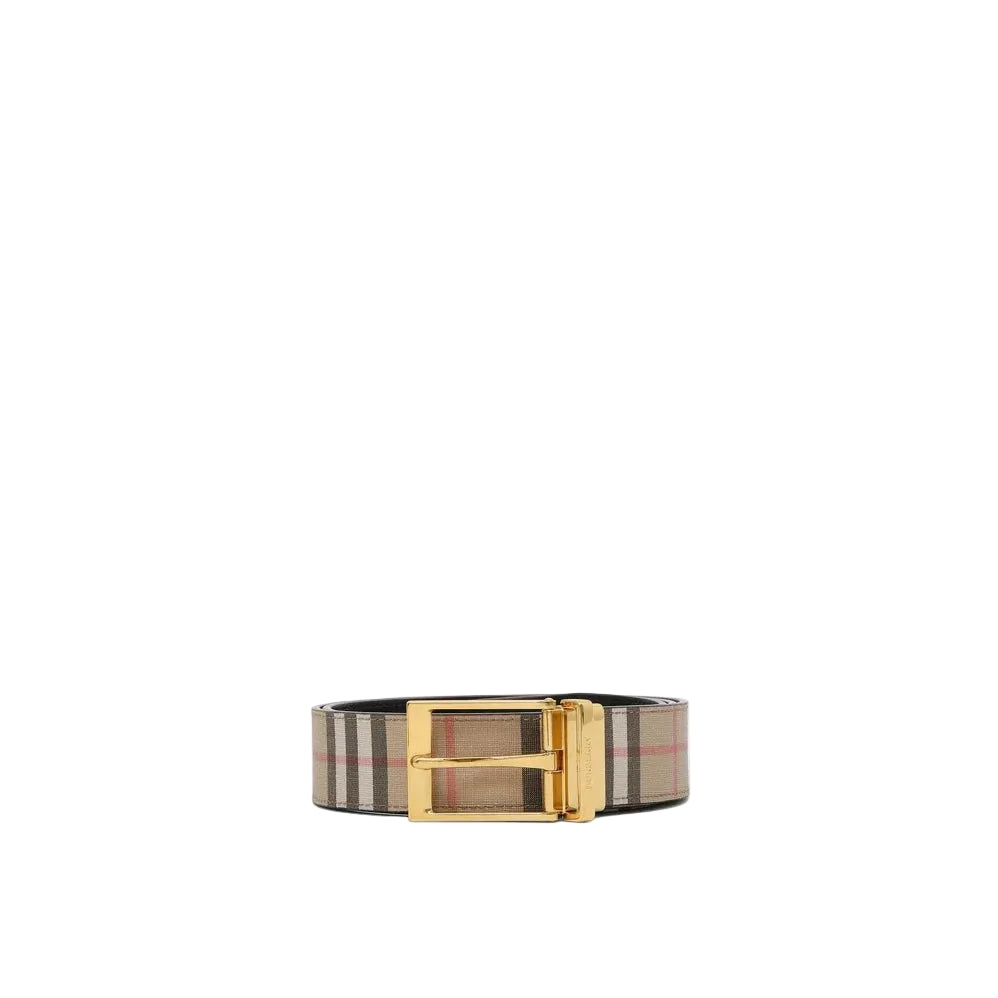 BBRY Italian-made belt in Vintage Check and leather