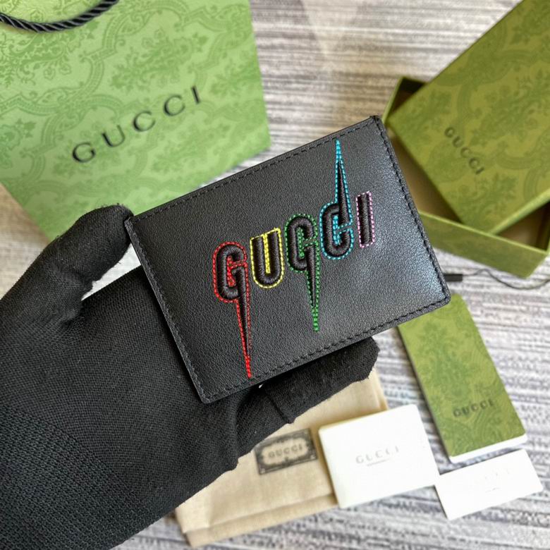 Guuccii Wallet rainbow black leather