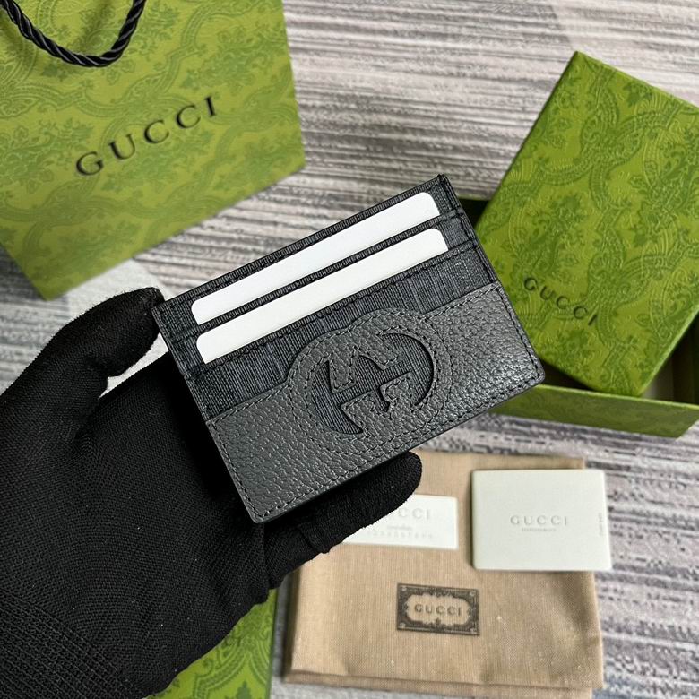 Guuccii Wallet GG leather black/grey