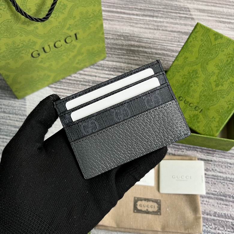 Guuccii Wallet GG leather black/grey