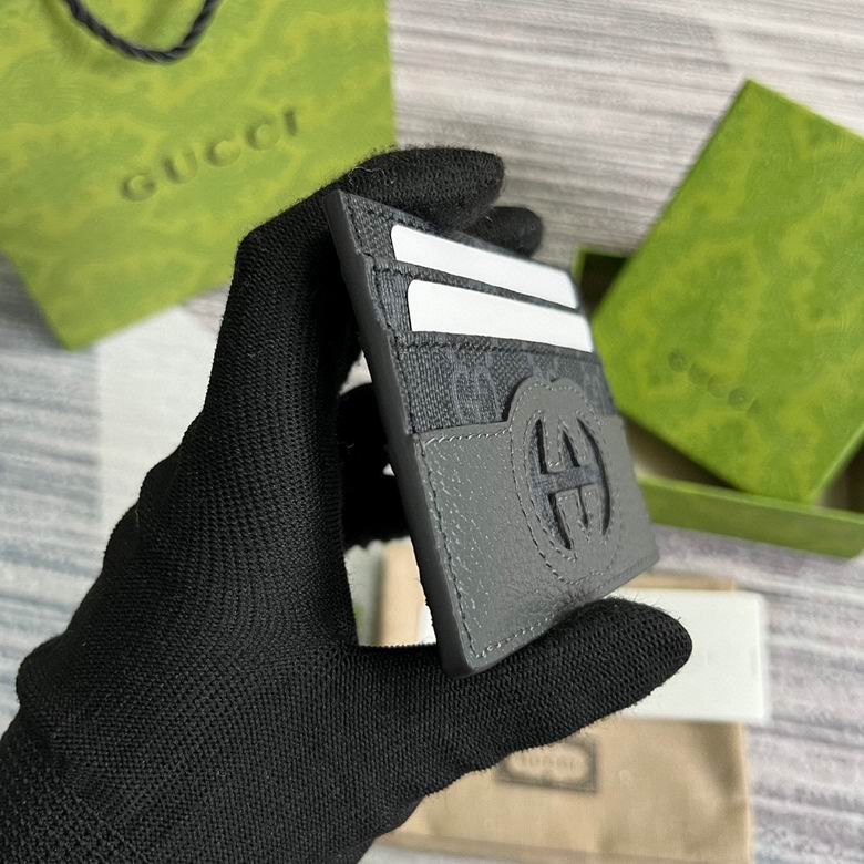 Guuccii Wallet GG leather black/grey