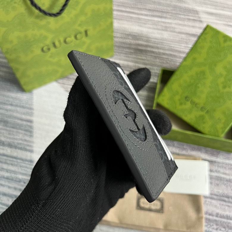 Guuccii Wallet GG leather black/grey