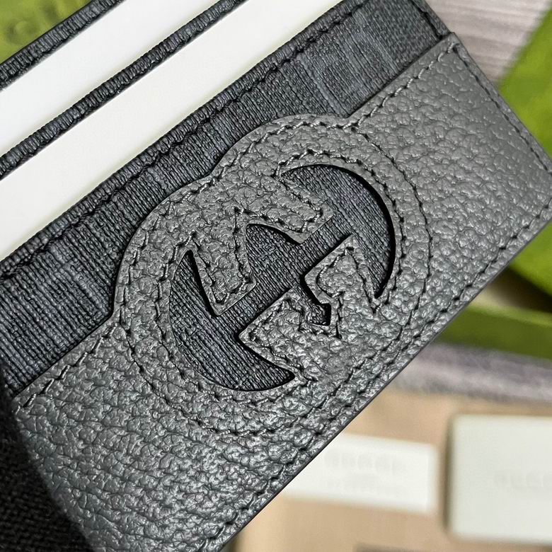 Guuccii Wallet GG leather black/grey