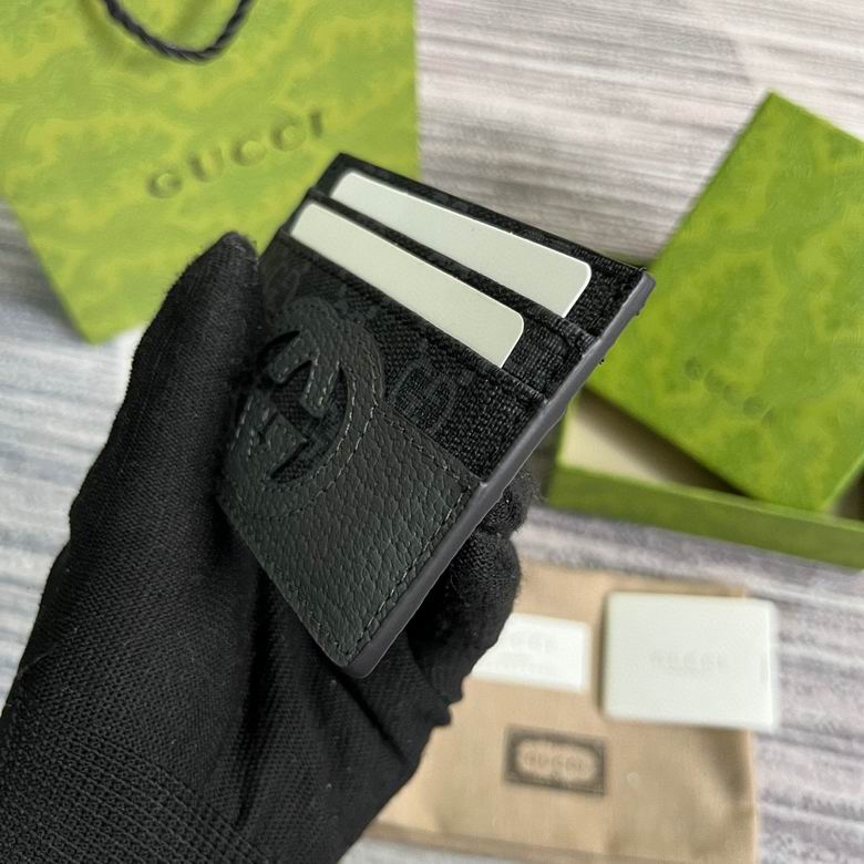 Guuccii Wallet GG leather black/grey
