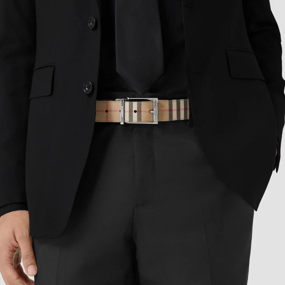 BBRY Belt made in check and leather