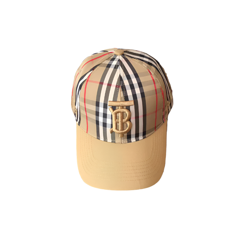 BBRY gold logo in beige baseball cap