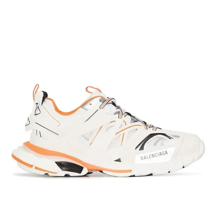 B@lenciga Track Shoes in White with orange details