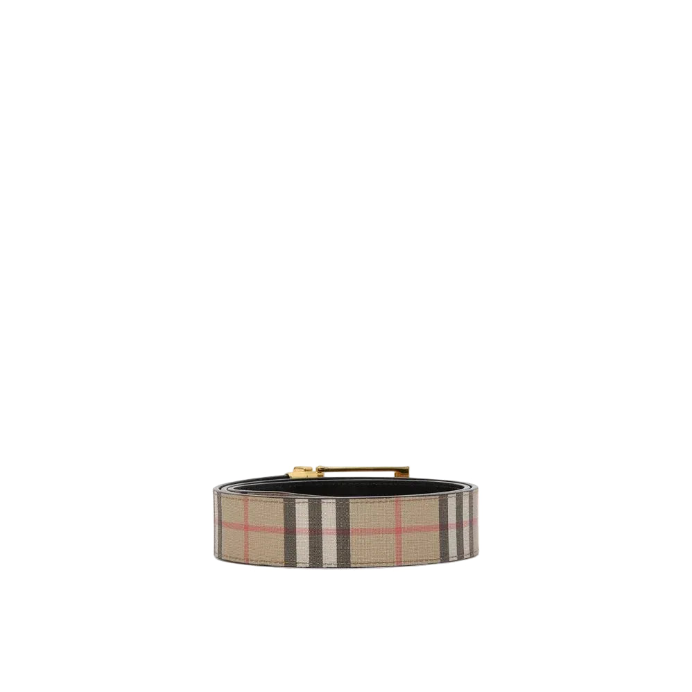 BBRY Italian-made belt in Vintage Check and leather