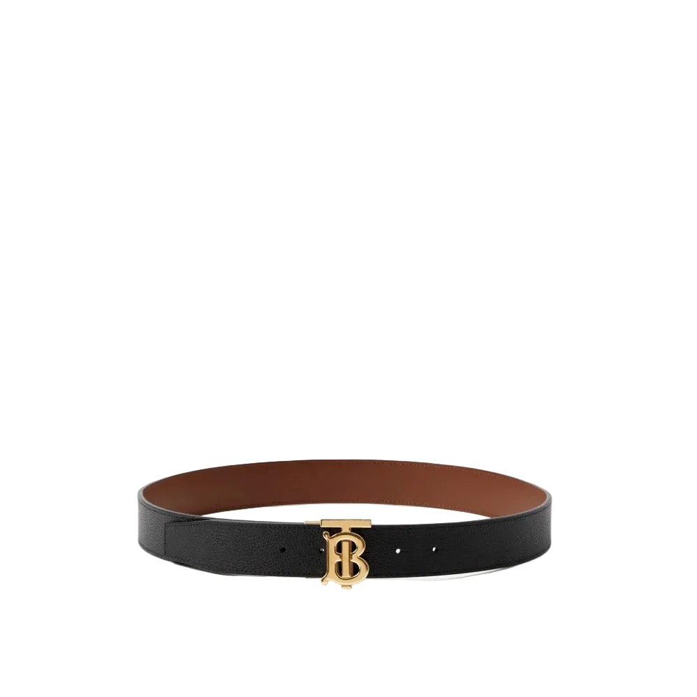 BBRY reversible leather belt with Gold buckle