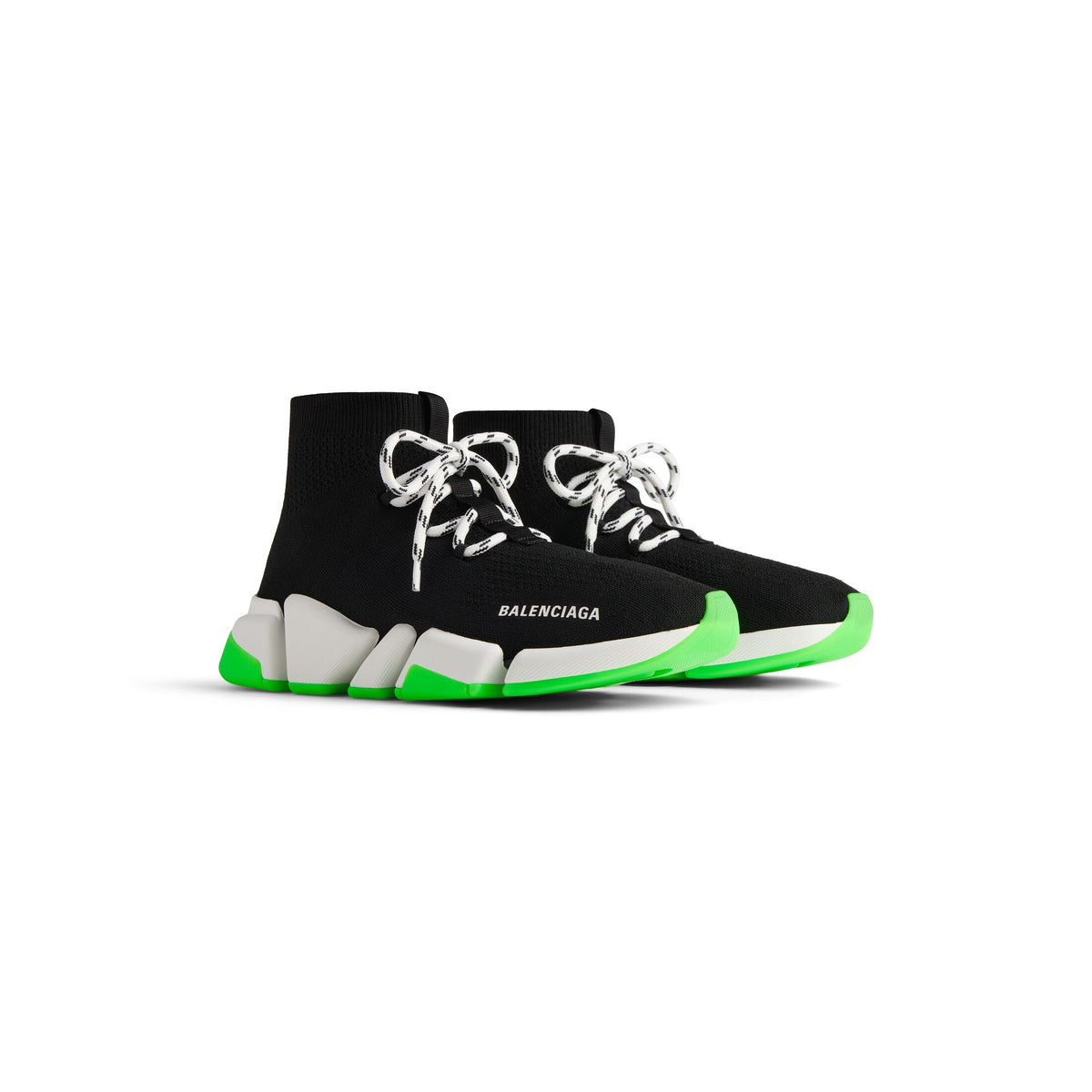 B@lenciga Speed Shoes in black with green/white