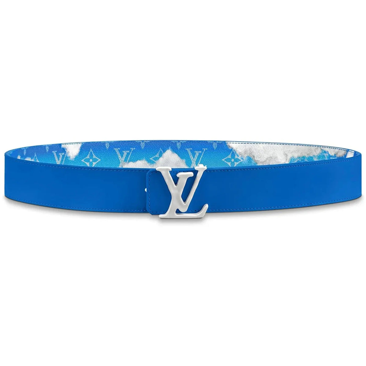 Louic Viutt0n Shape Reversible Belt Clouds