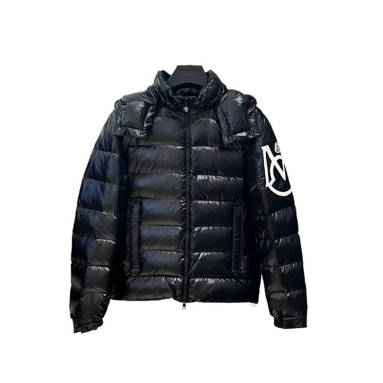 Monclr high-shine padded jacket in white and in navy