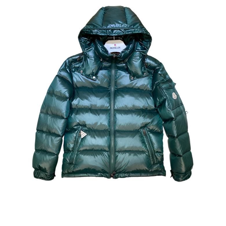 Monclr feather-down hooded puffer jacket green