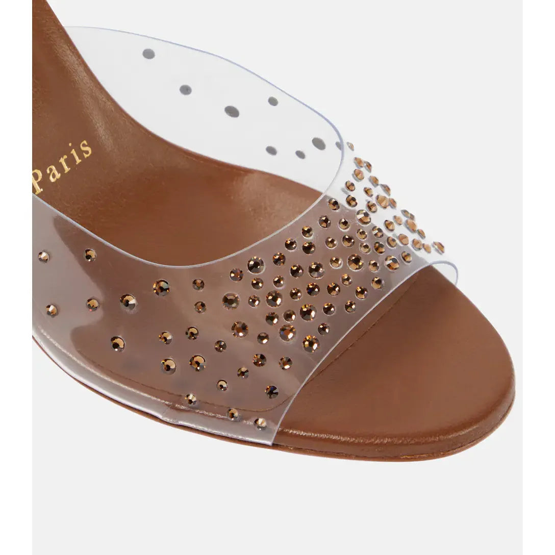 Christian Loobs Heels Nudes Degramule embellished mules