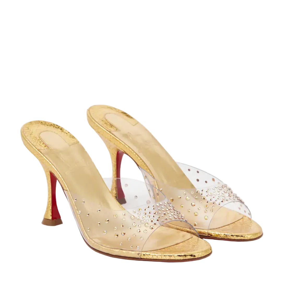 Christian Loobs 85 Degramule embellished mules