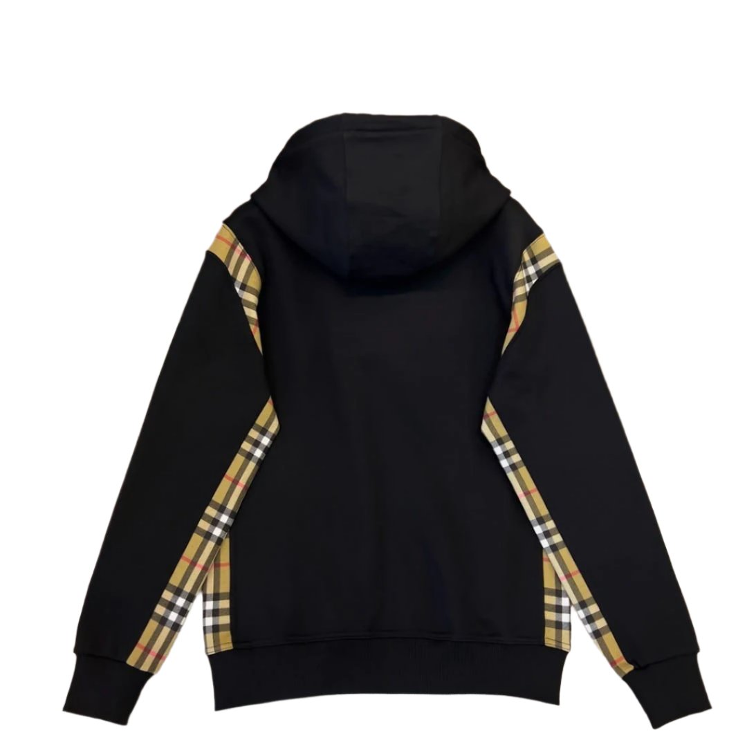 BBRY black hoodie with check patterns