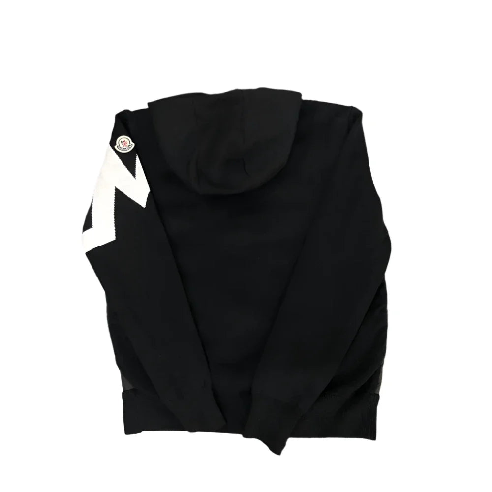 Monclr Cardigan in black with big M logo on the side