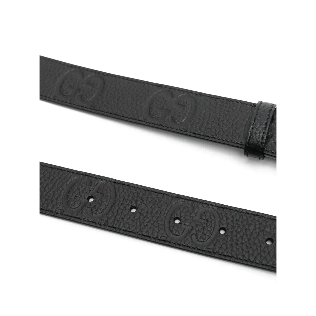 Guuccii Blondie leather belt Black Silver Buckle