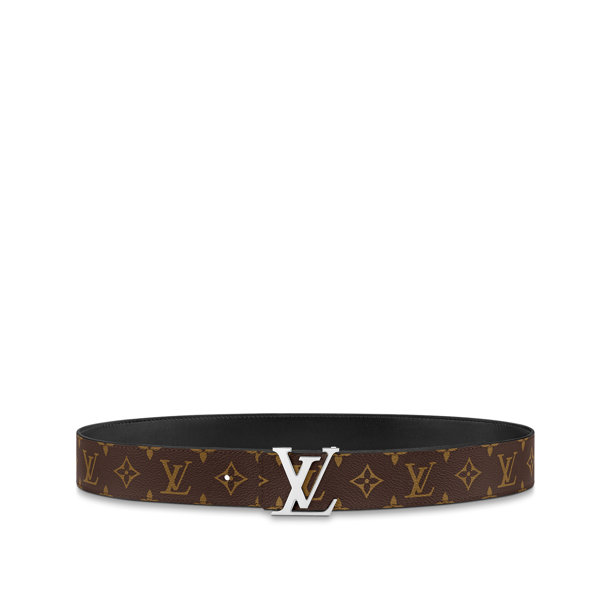 Louic Viutt0n Reversible Ecplise silver buckle and brown belt