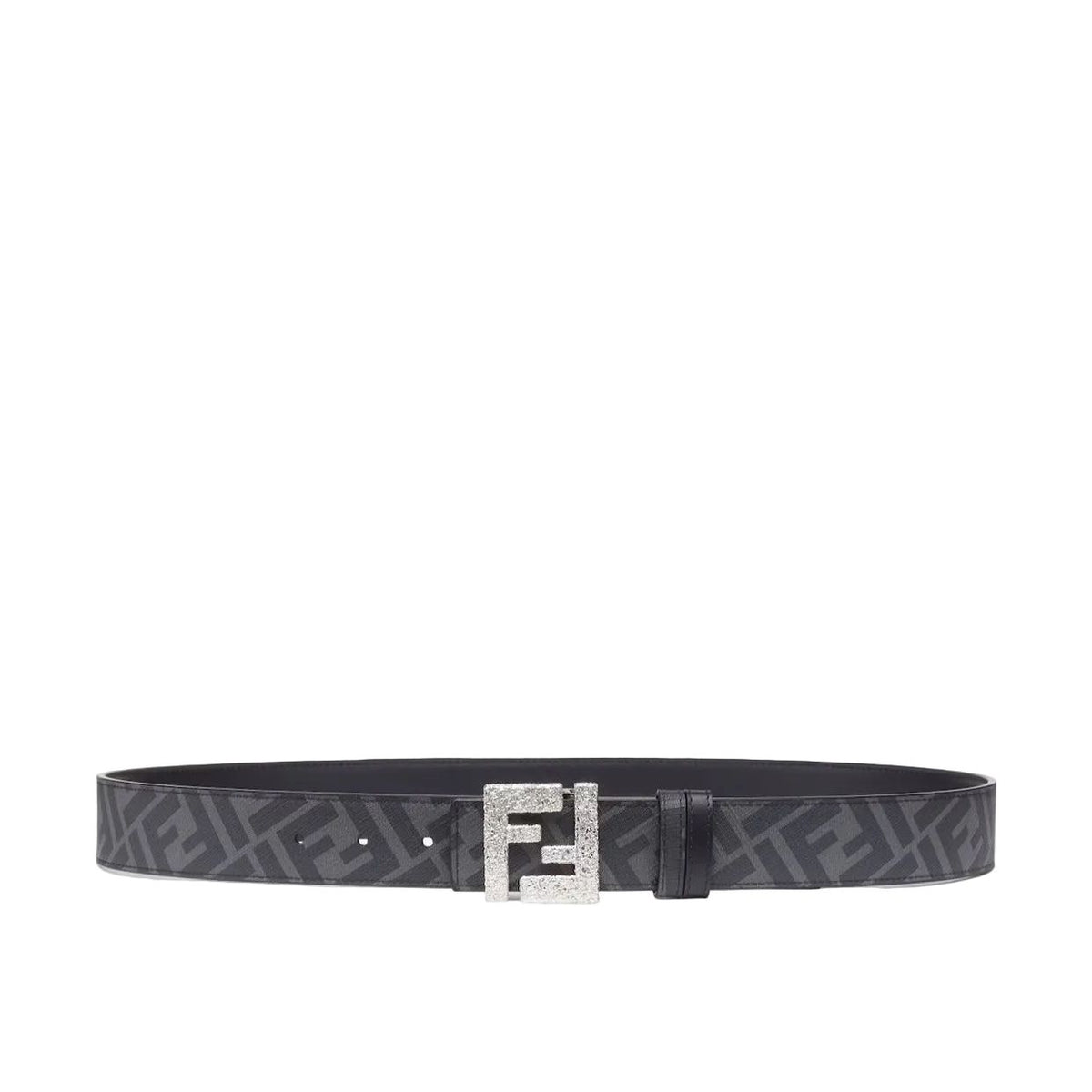 F€ndi Reversible belt with silver with black leather