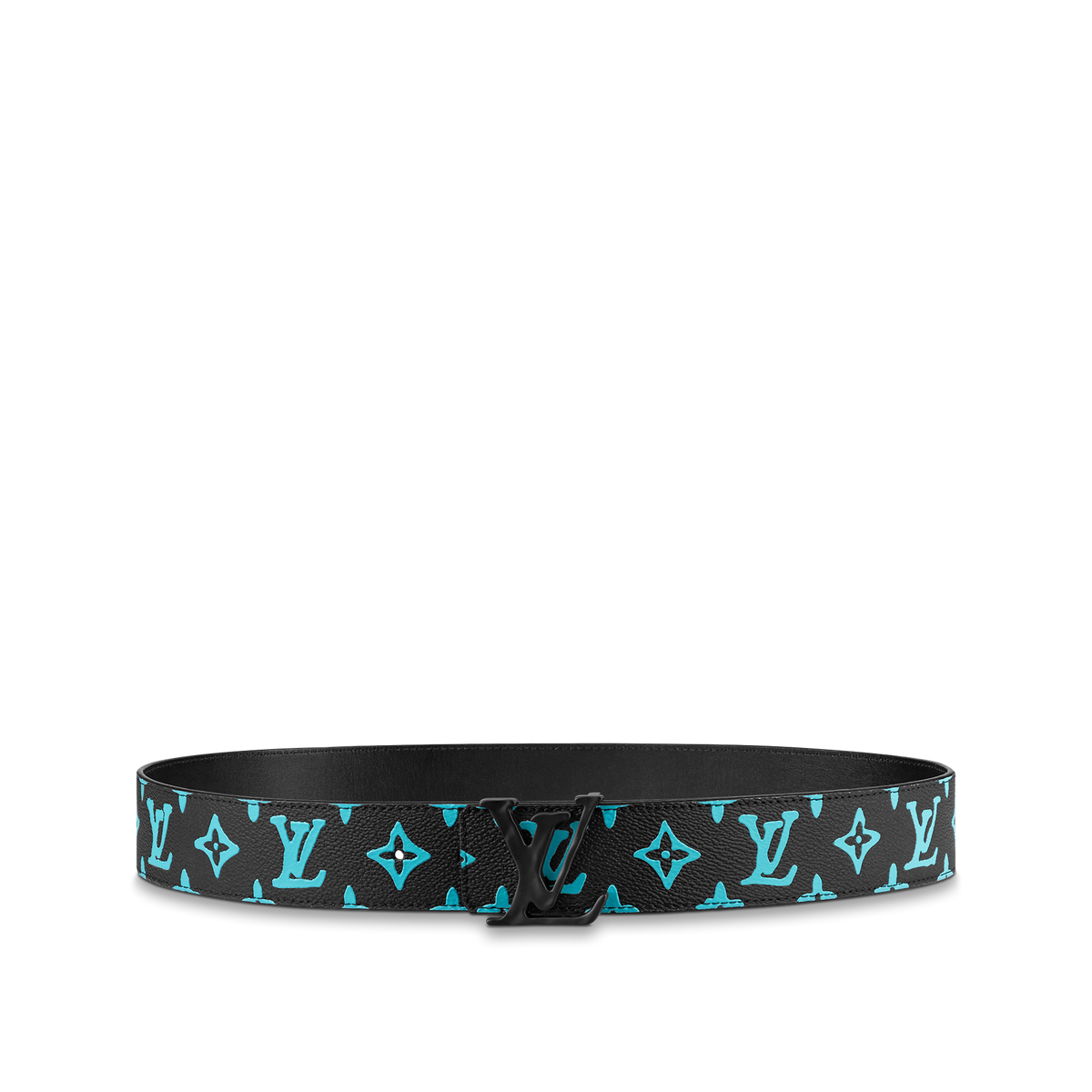 Louic Viutt0n Reversible Ecplise Black buckle and Black/Bue belt