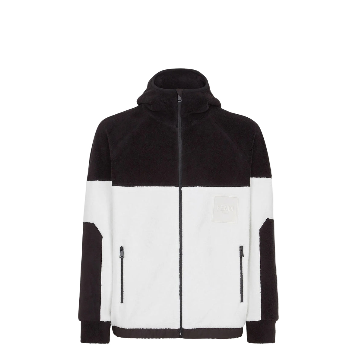 F€ndi Sweatshirt with zip-fastened hood. Zip pockets.