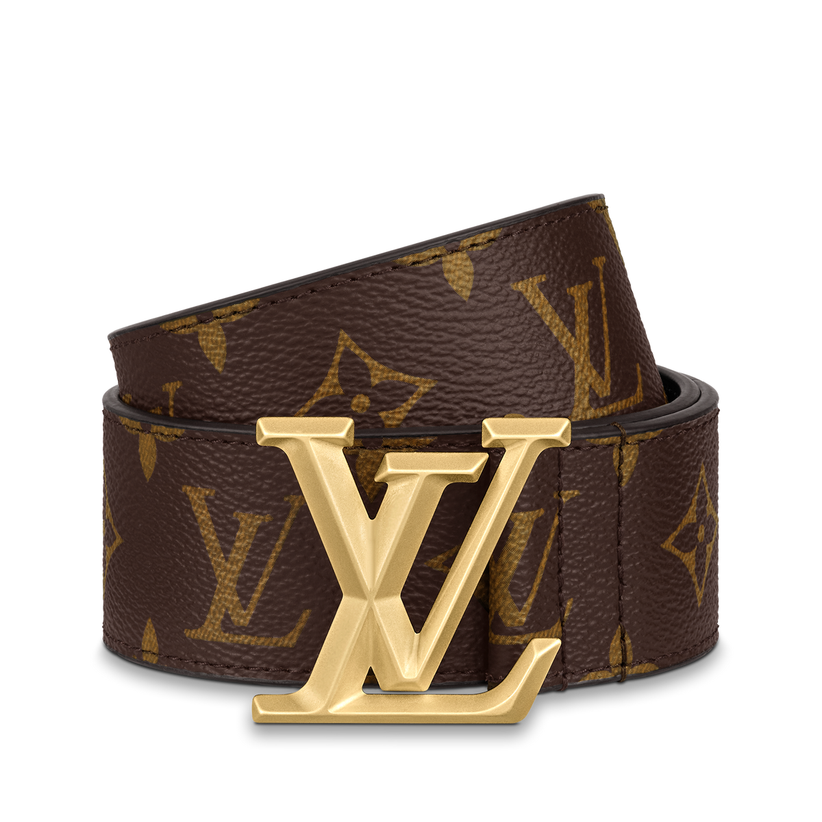 Louic Viutt0n Ecplise gold buckle and brown belt