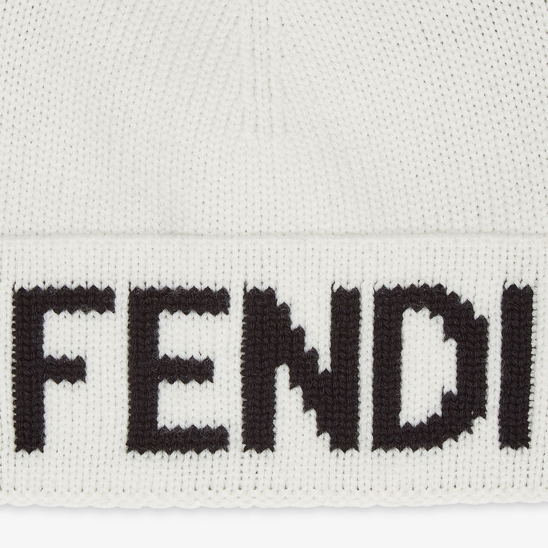 F€ndi BEANIE white with black letters