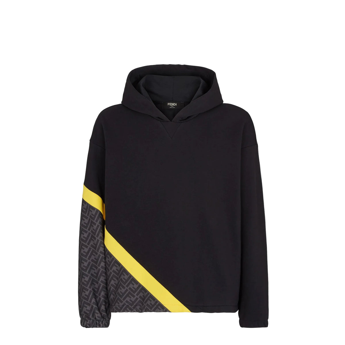 F€ndi Sweatshirt with hood, dropped sleeves and elastic cuffs.