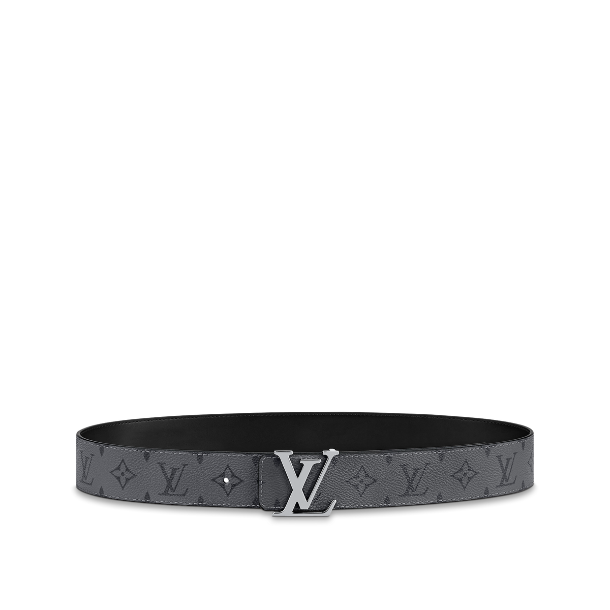Louic Viutt0n Reversible Ecplise silver buckle and grey belt