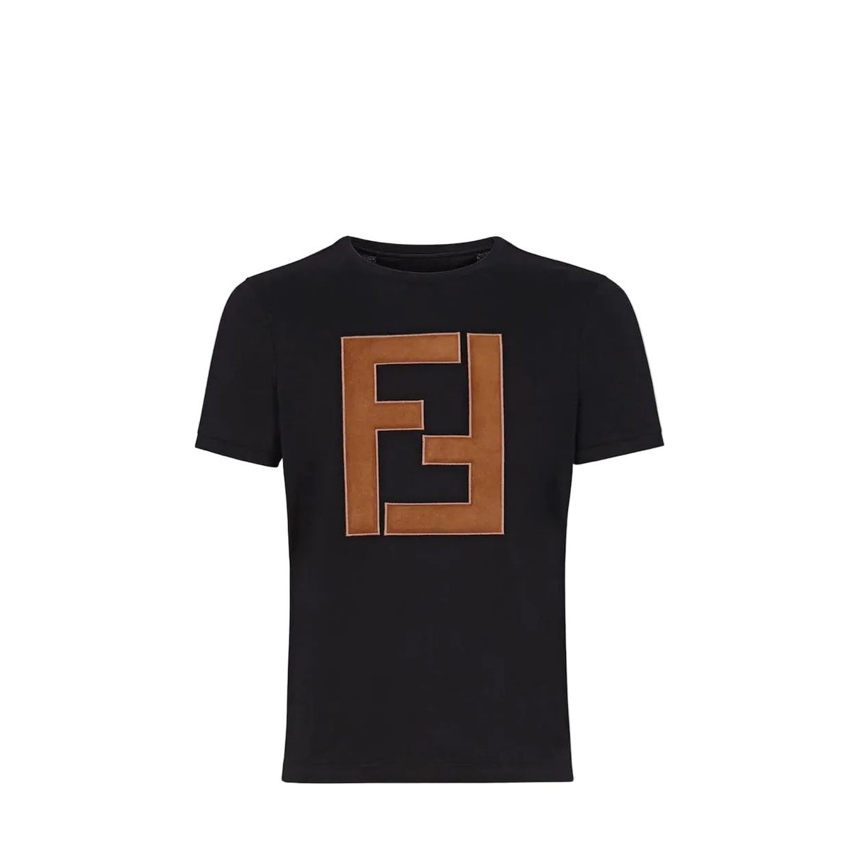 F€ndi Black t-shirt with brown logo