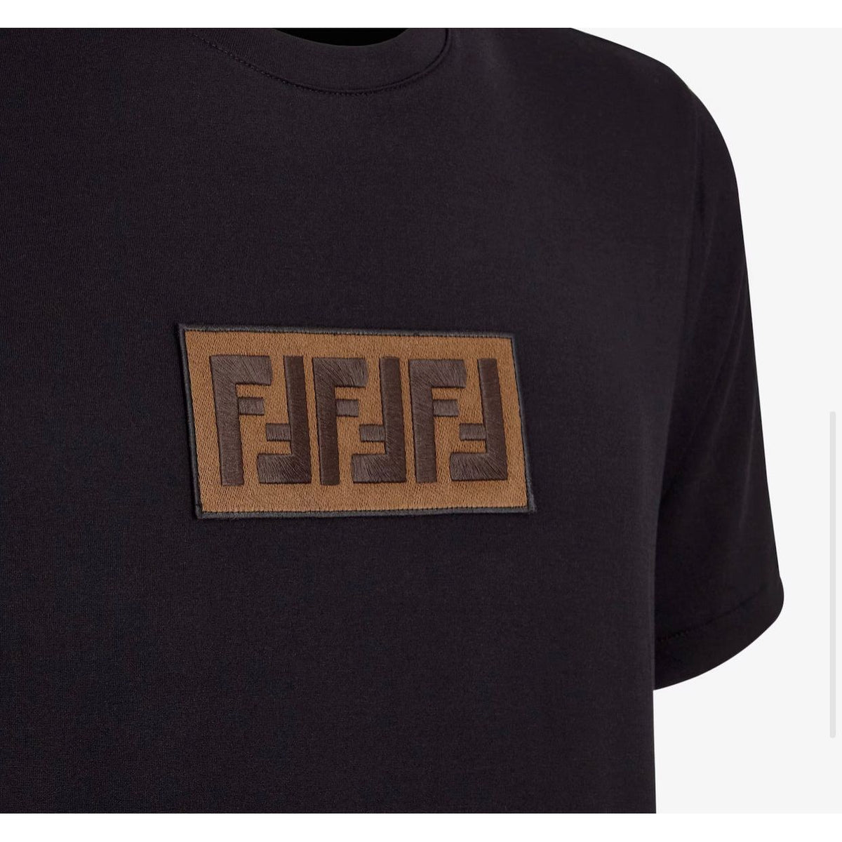 F€ndi T-shirt black with brown logo
