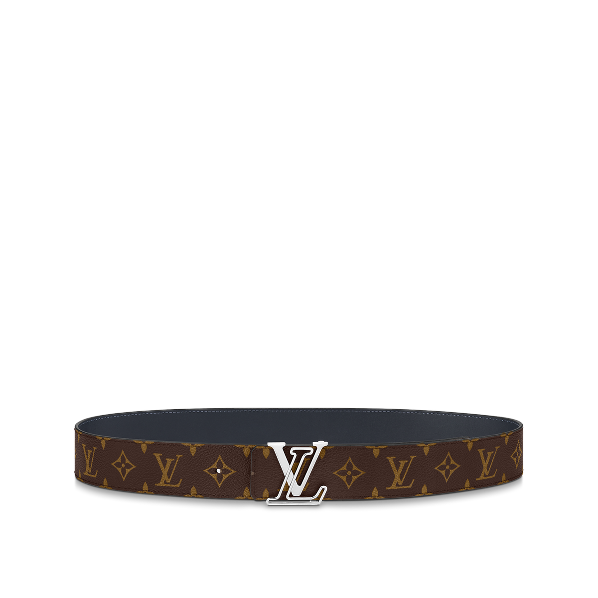 Louic Viutt0n Reversible Ecplise Silver buckle and Brown belt