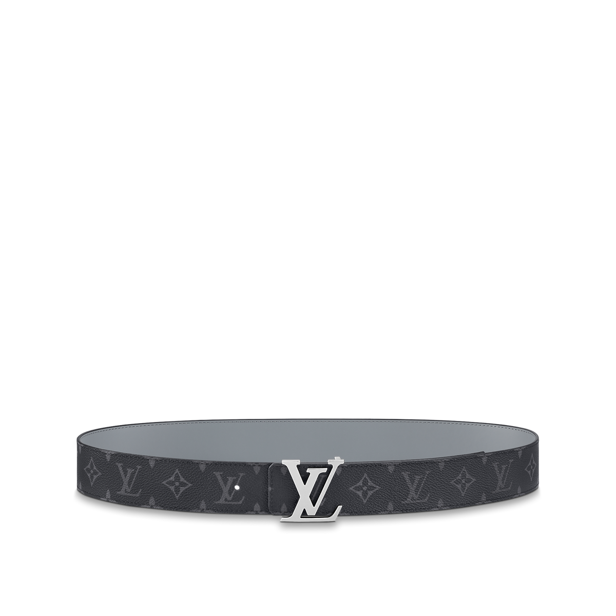 Louic Viutt0n Reversible Ecplise silver buckle and Black belt