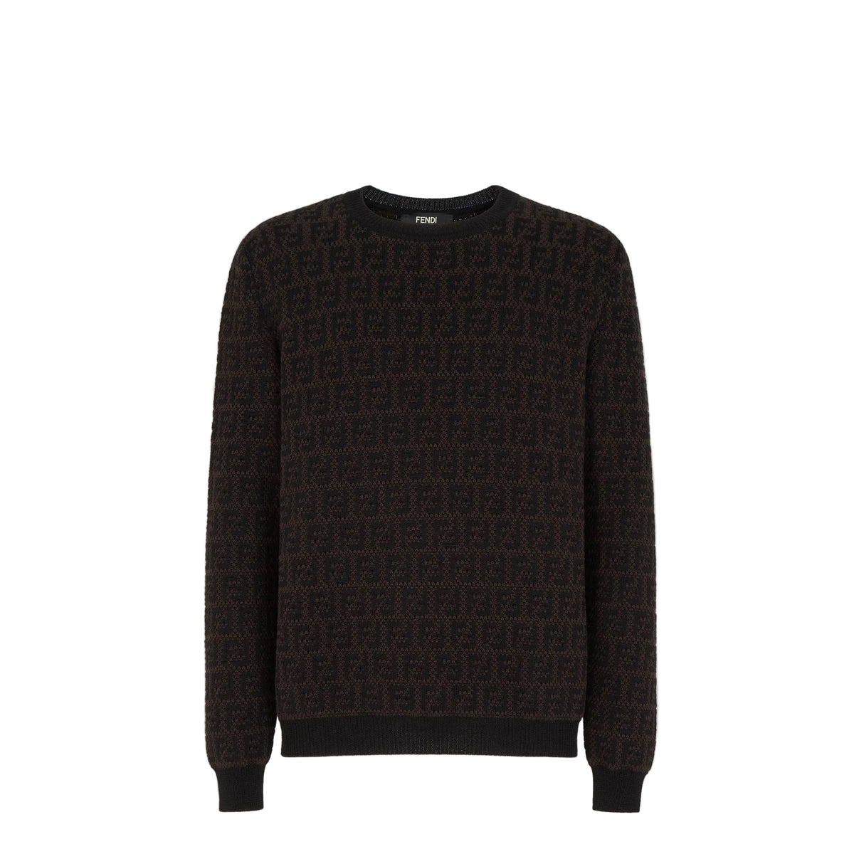F€ndi Regular-fit pullover with crew neck and long sleeves.
