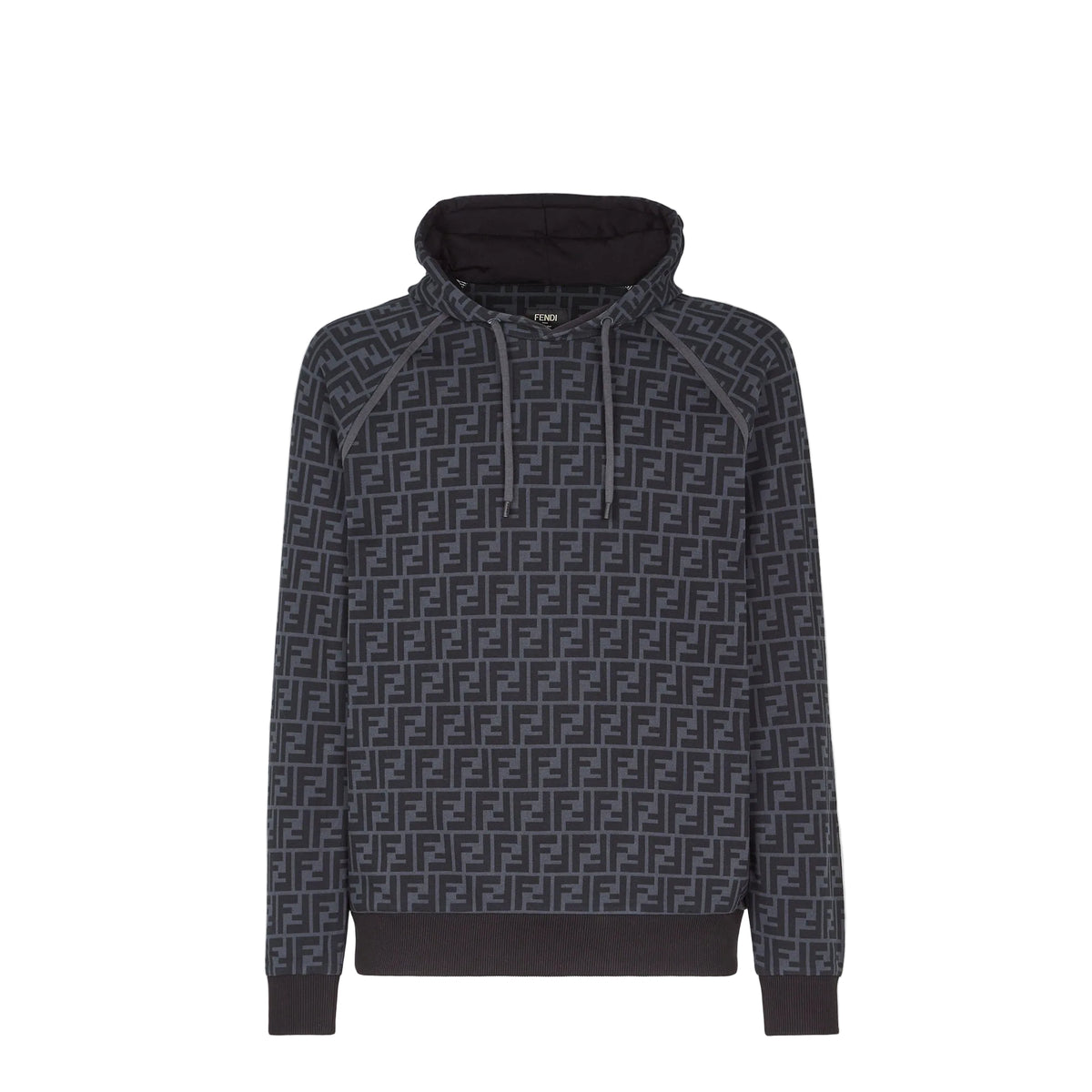 F€ndi Regular-fit black sweatshirt with hooded collar