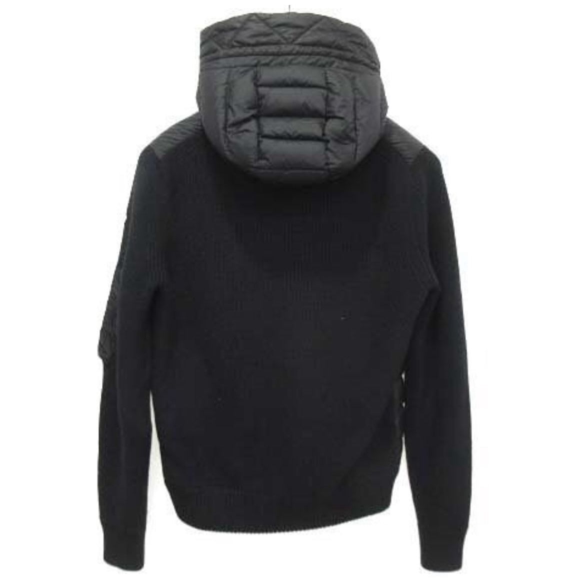 Monclr Cardigan Black puffer with a hood