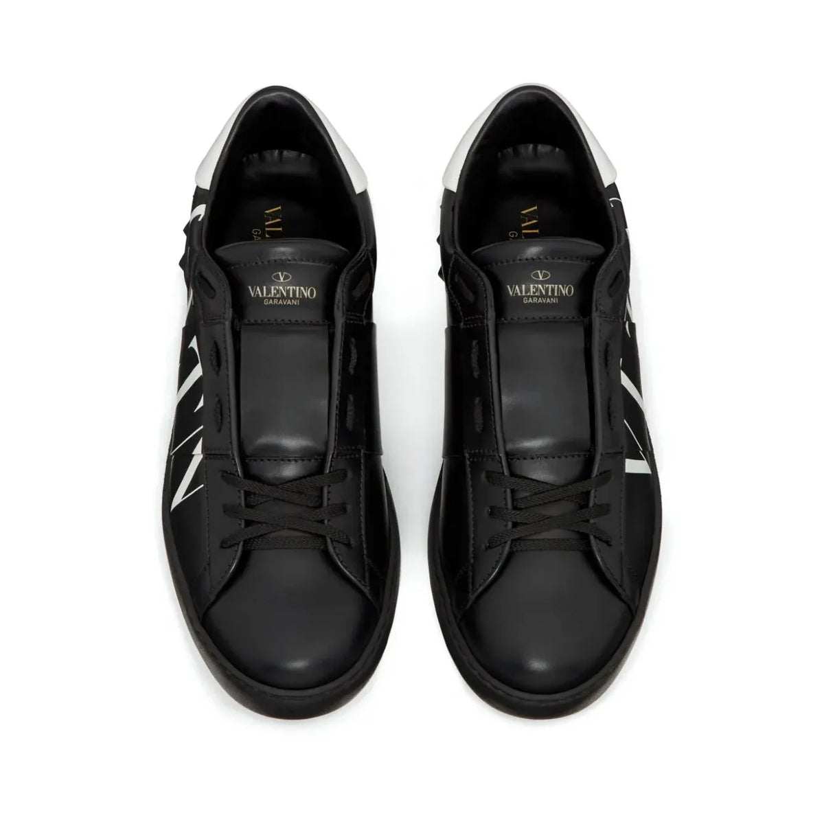 VALETINO SHOES in black with white text