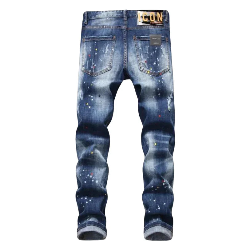 DSQ2 JEANS with stickers blue