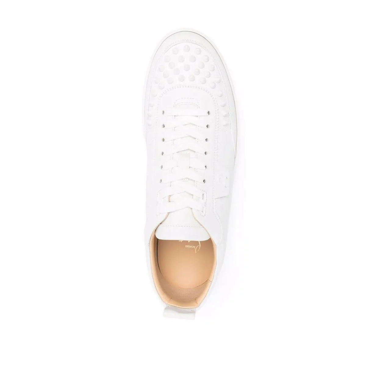 Christian Loobs white sneakers with spikes