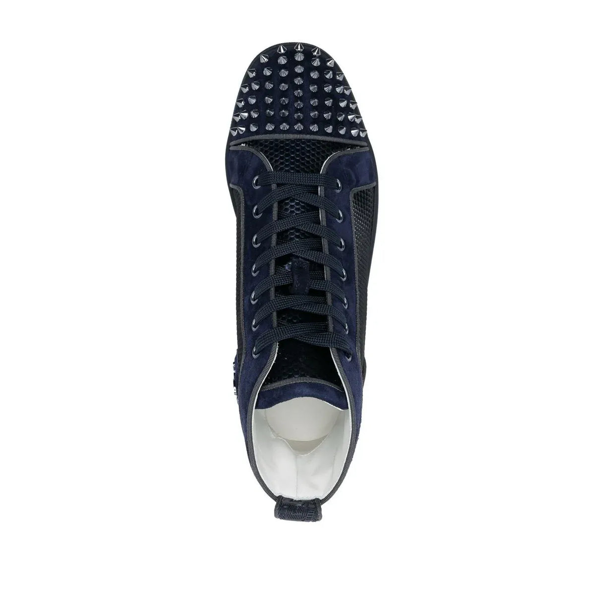 Christian Loobs high shoes with spikes in navy blue